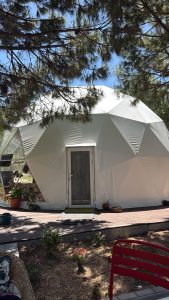 glamping dome outside
